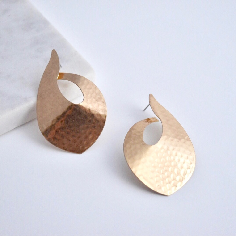 Geometric Gold Statement Earrings